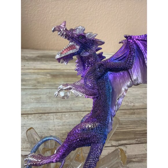 Franklin Mint Michael Whelan Keeper of the Crystal Dragon Purple Figurine 5.5" - Picture 9 of 16